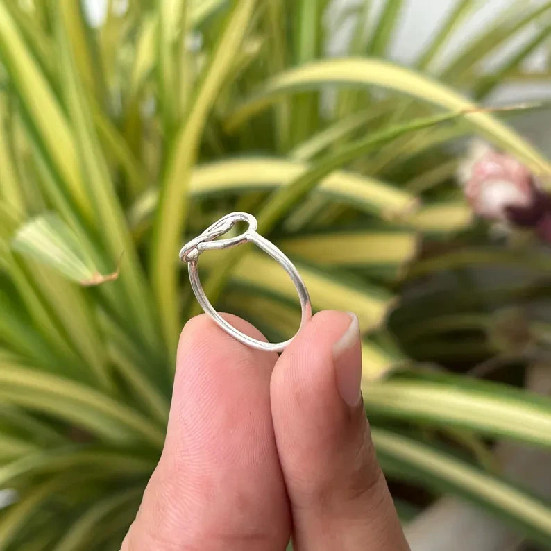 Minimalist Interlocking Circles Ring – 925 Sterling Silver Friendship All Size