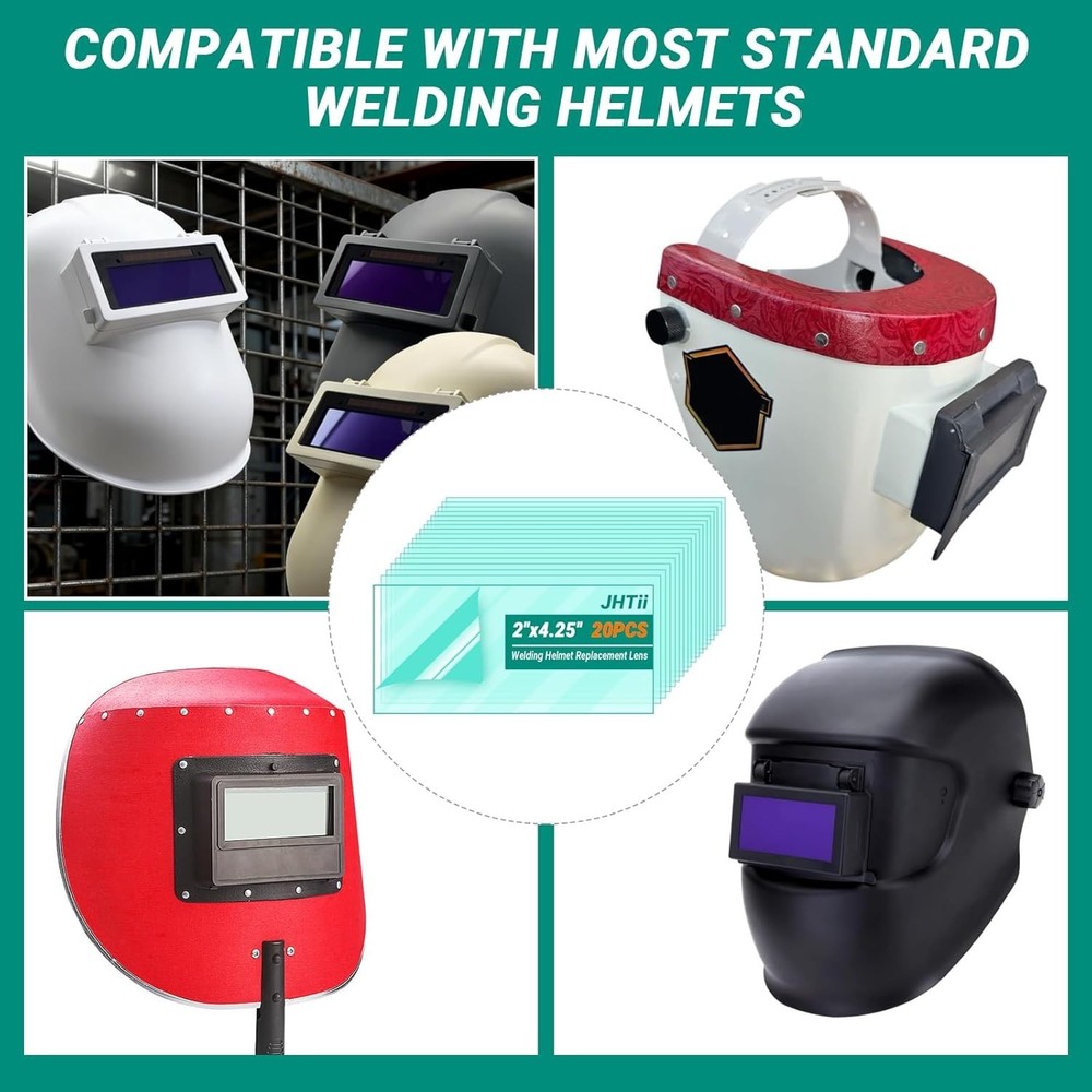 Lightweight 20pcs Welding Helmet Lenses 2"x4.25" - Durable & Practical Solution