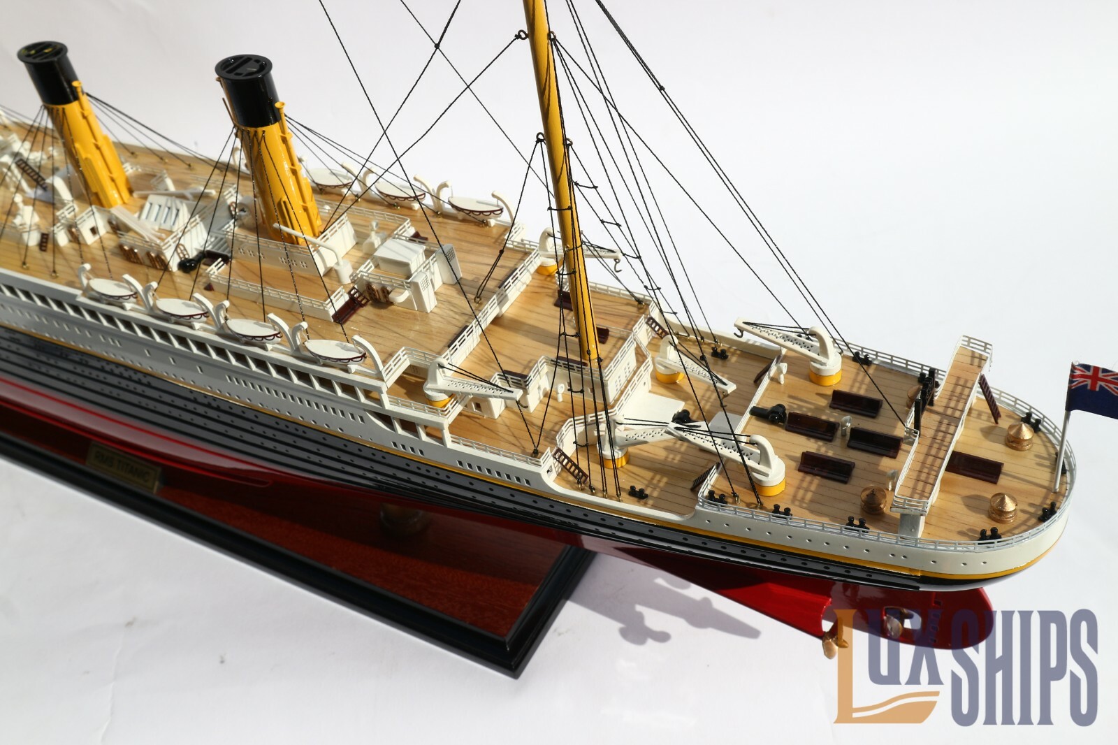 RMS Titanic Wooden Ship Model With Lights - RMS Titanic Model Ship