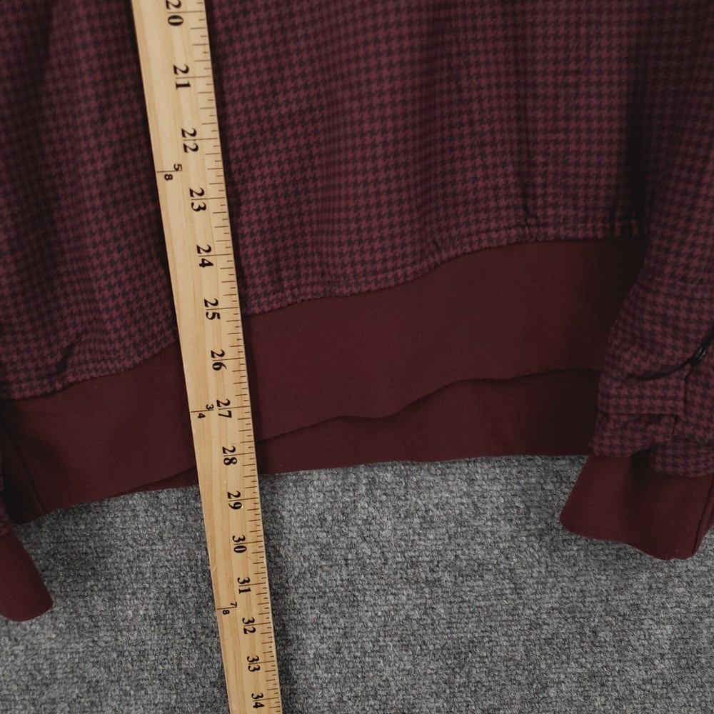 Zero Restriction Golf Jacket Mens L Large Red Houndstooth Pullover Golfing