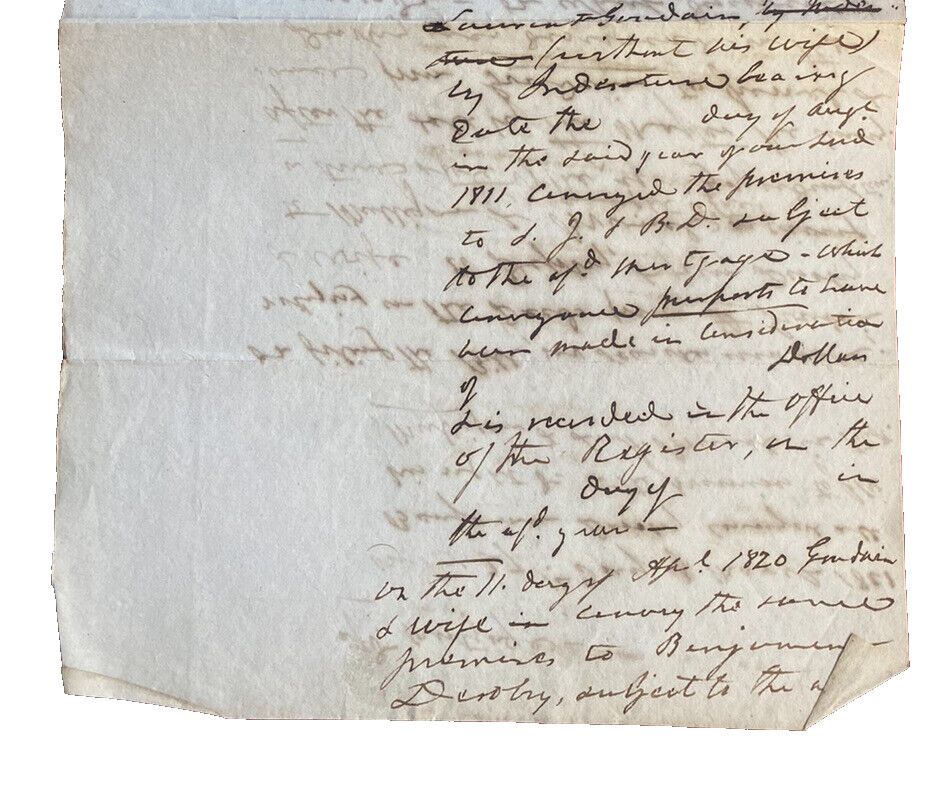 Early 19th Century Eagle Fire Co of New York, 1st Insurance Co in NY, Mortgage