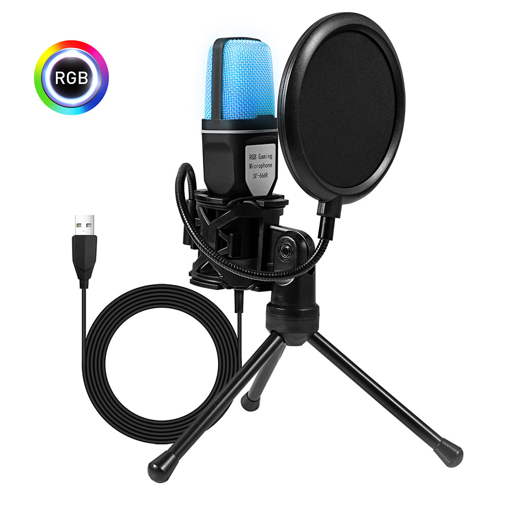 Microphone Mic Kit Broadcasting Singing Studio Recording Condenser For PC Laptop