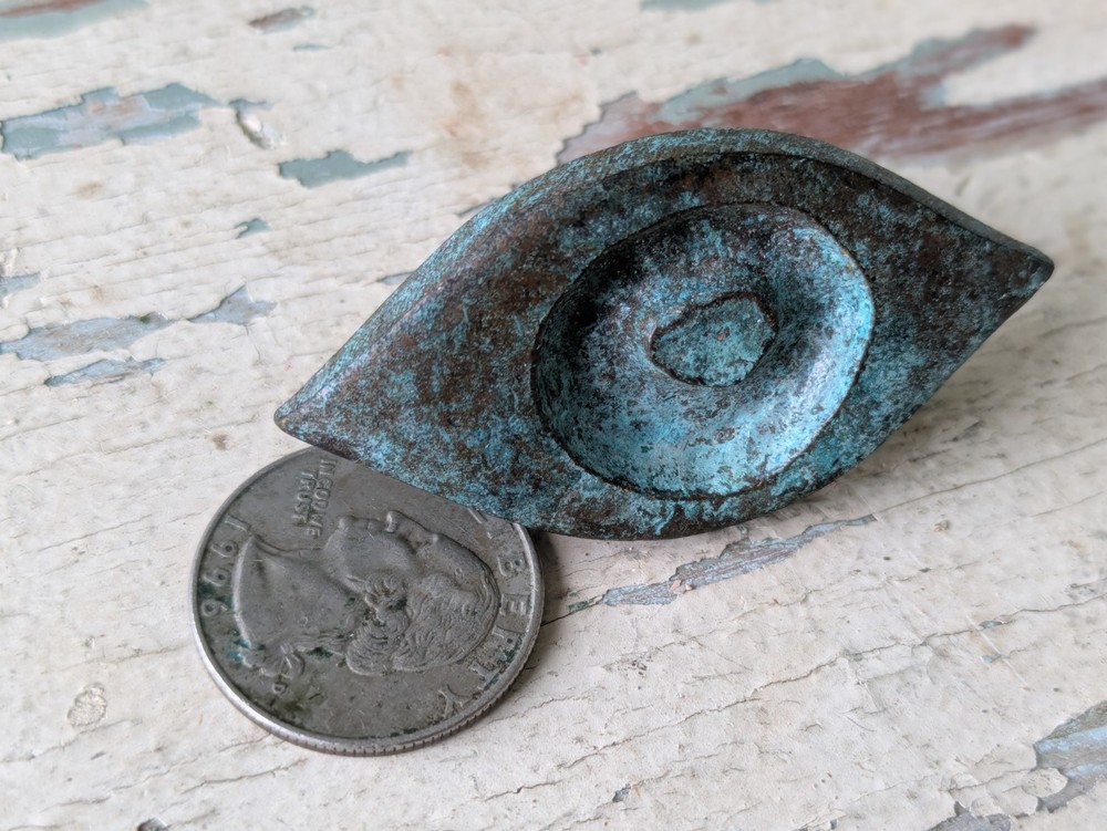 1967 "Antico" Eye by Jerome & Evelyn Ackerman Hand-cast Solid Brass Pull