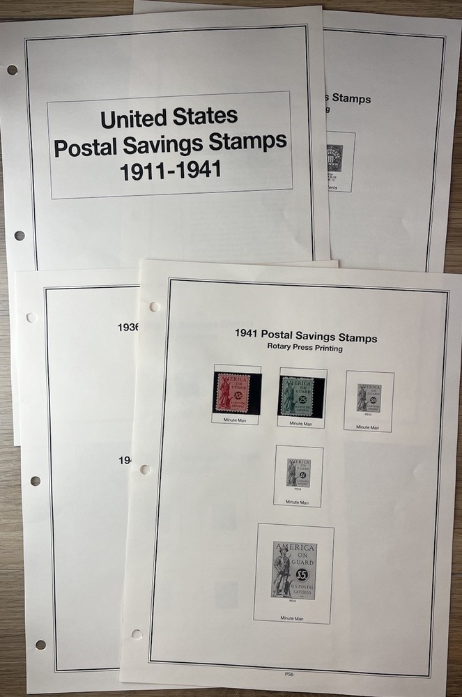 Mystic Heritage Collection US Postal Savings Stamps 1911-1941 Inserts + 2 Stamps