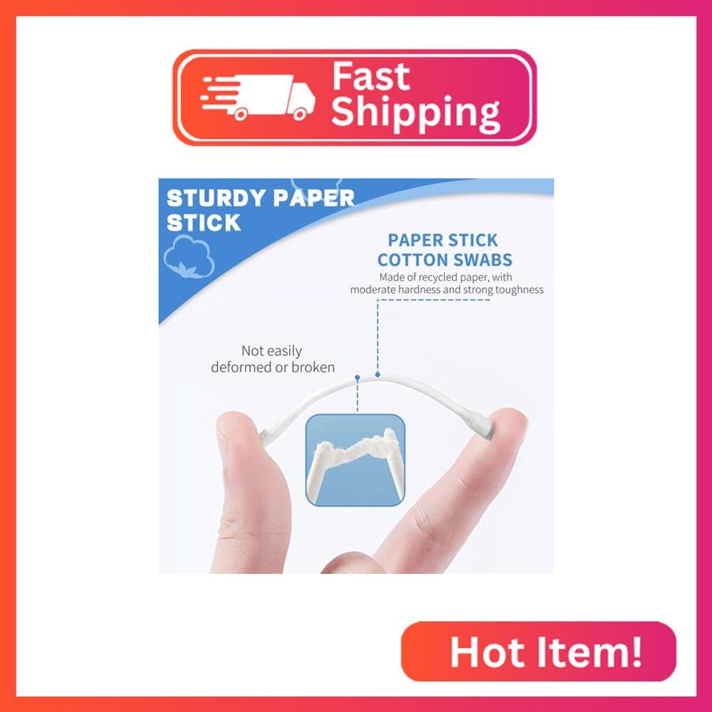 Pointed Tip Cotton Swabs, 800 Count Double Precision Tips with Paper Stick, Cott