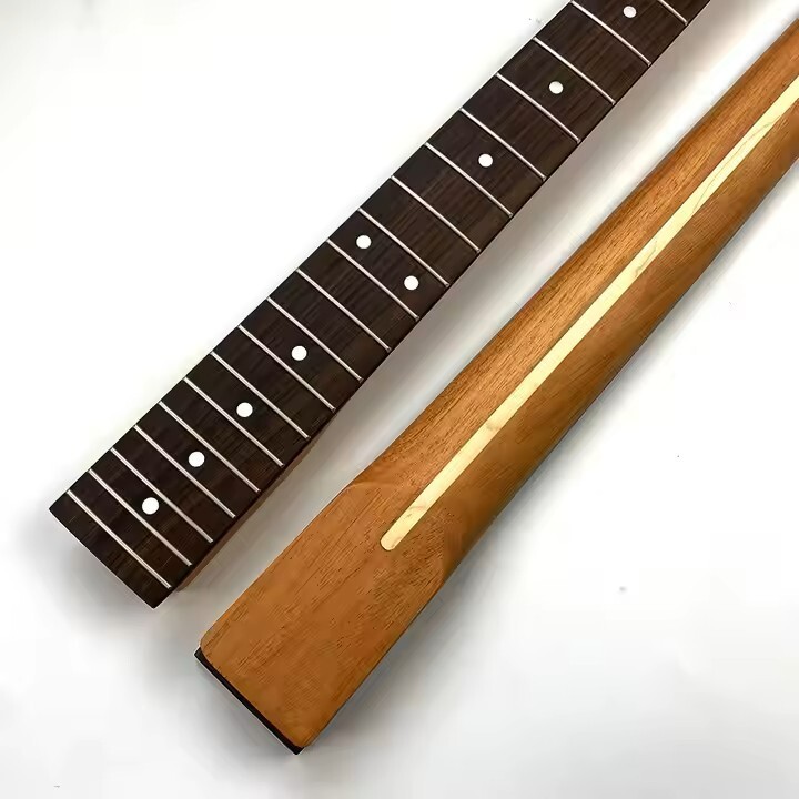 Roasted Mahogany Strat Neck Rosewood Slab Stainless Steel Rolled Frets Bone Nut