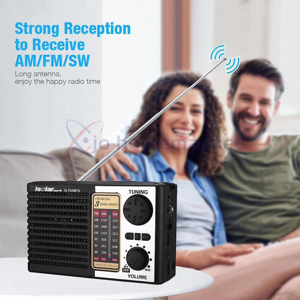 Portable Solar Radio FM/AM SW Digital Bluetooth Speaker MP3 Player Rechargeable