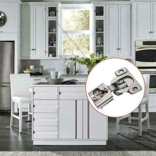 10 Pack 1/2" Overlay Soft Close Face Frame 105° Compact Cabinet Hinges Handware