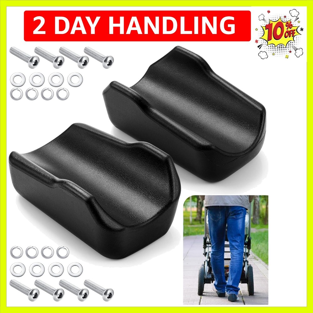 2 Pcs Rollator Armrest Pad Upright Walker Forearm Pads Black Walker Handle Co...