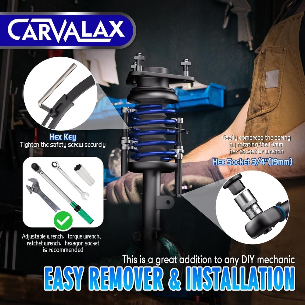 CARVALAX Coil Spring Compressor Tool, 2pcs Automotive Spring Compressor Set w...
