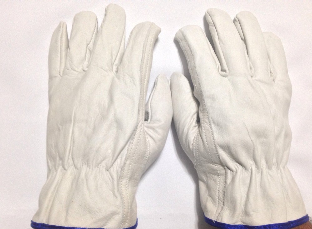12 Pair Pack Cow Hide Grain Leather Driver, work ,safety golves Size   (L)