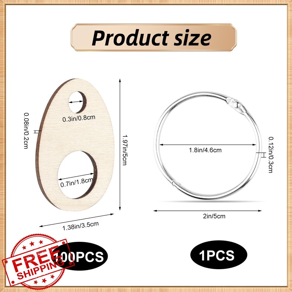 101PCS Wooden Thread Drops Organizer Floss Bobbins for Sewing Storage