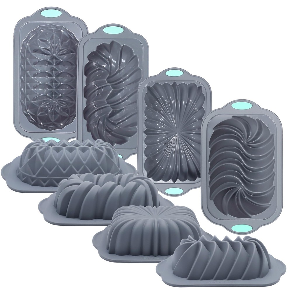 4 Piece Silicone Loaf Pan for Baking Bread, Non-Stick Kitchen Oven Bread Pan,...