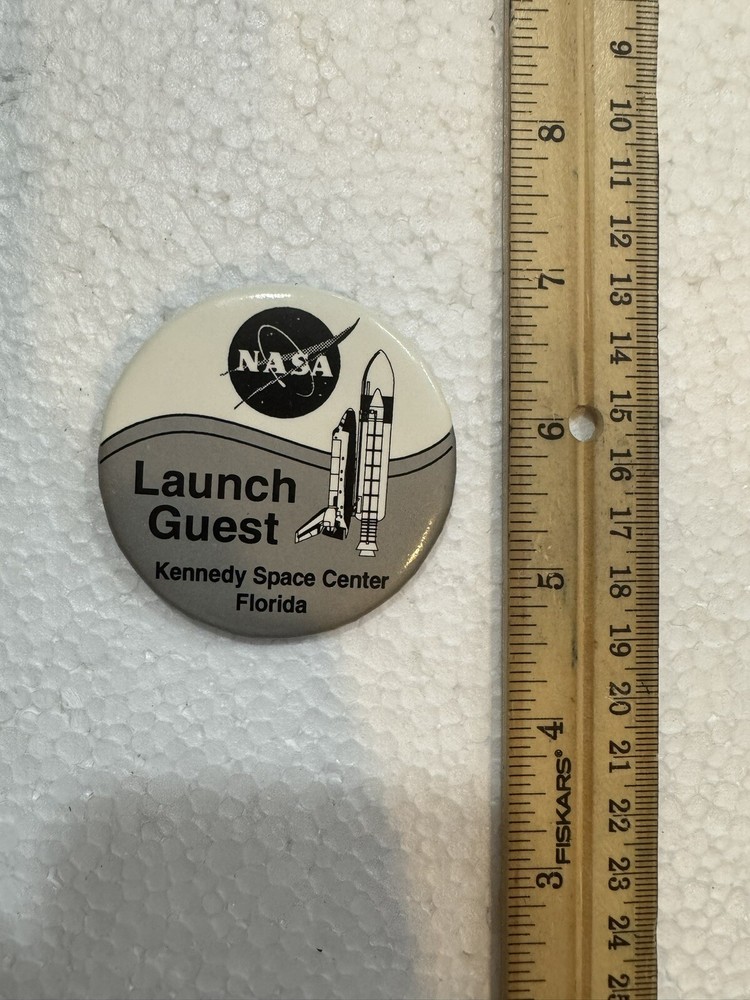 NASA Space shuttle LAUNCH GUEST BUTTON -  Grey