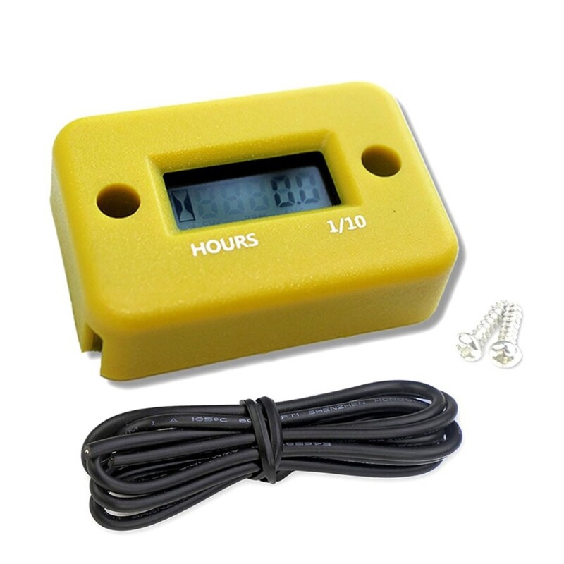 Waterproof Digital Tachometer Counter Hour Meter with Clear LCD Display Screen