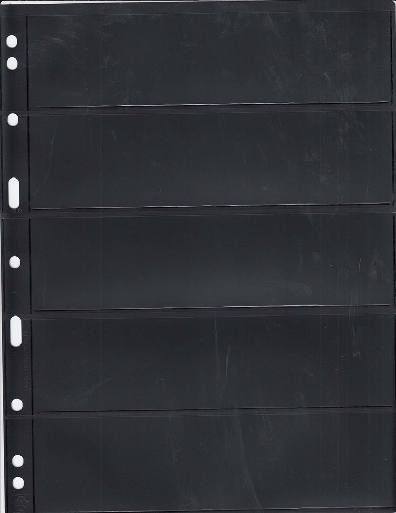 Lighthouse Vario Pages 5S 5 Rows Archival Stamp Sheets 5 Black Double Sided New