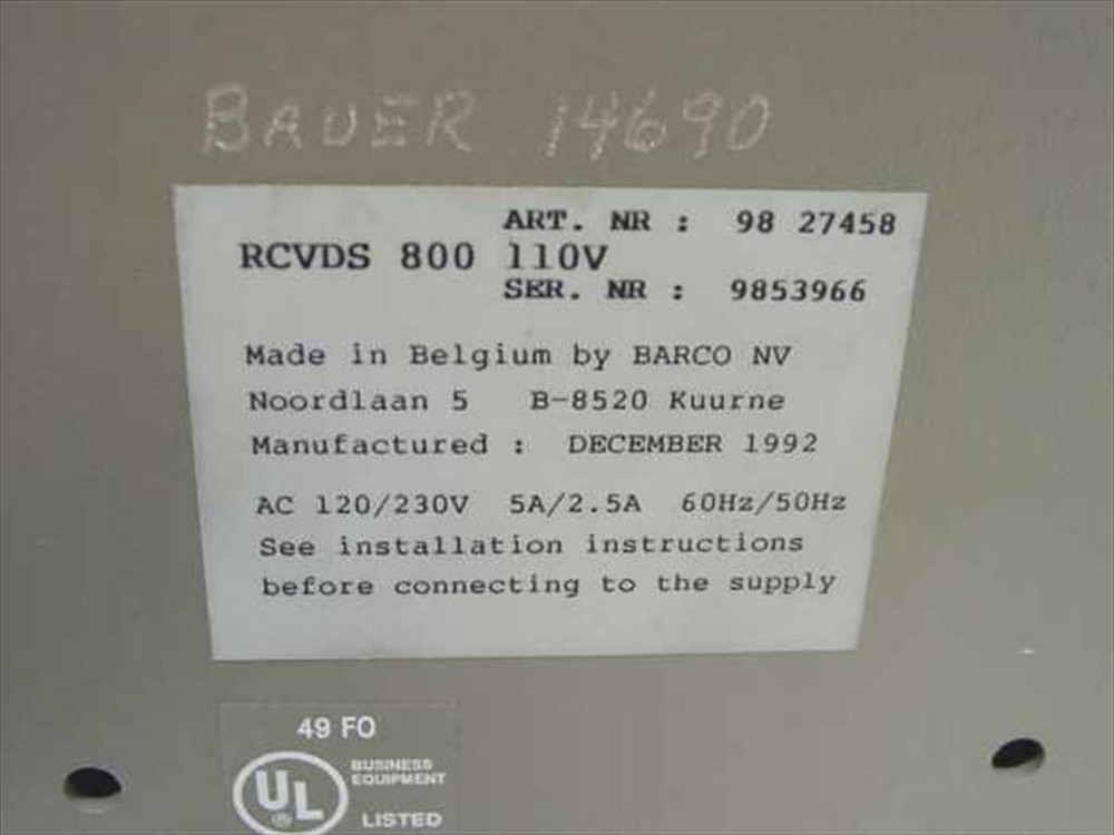 Barco RCVDS 800 Remote Controlled Video/Data Selector - No Plug-In Modules