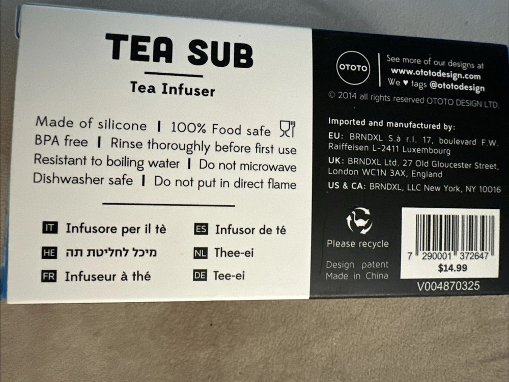 Novelty Silicone Tea Sub Tea Leaf Infuser