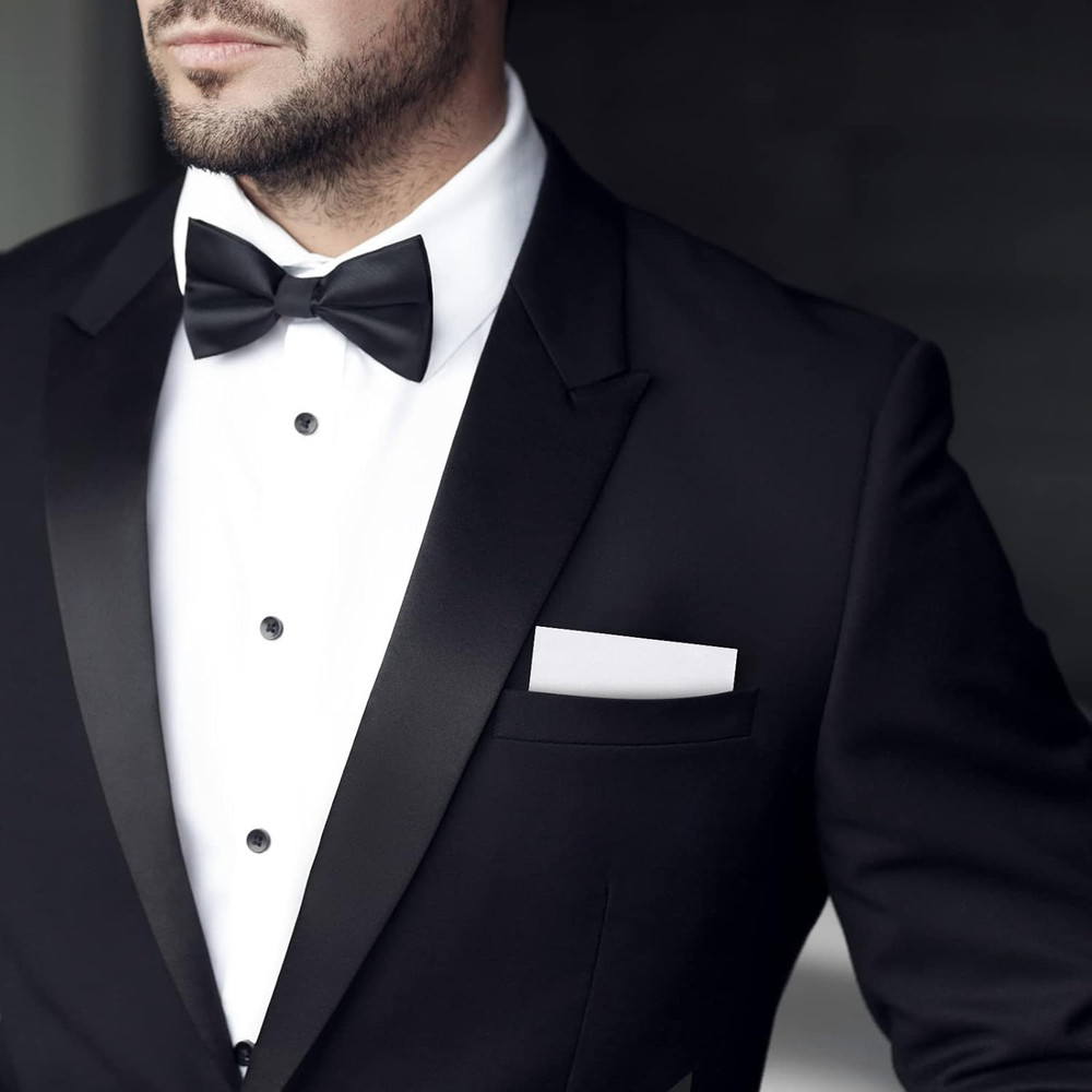12 Pcs Men's Flat Prefolded Pocket Square Masculine Polyester Suit Rectangular P