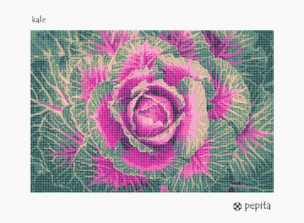 Kale Needlepoint Kit or Canvas