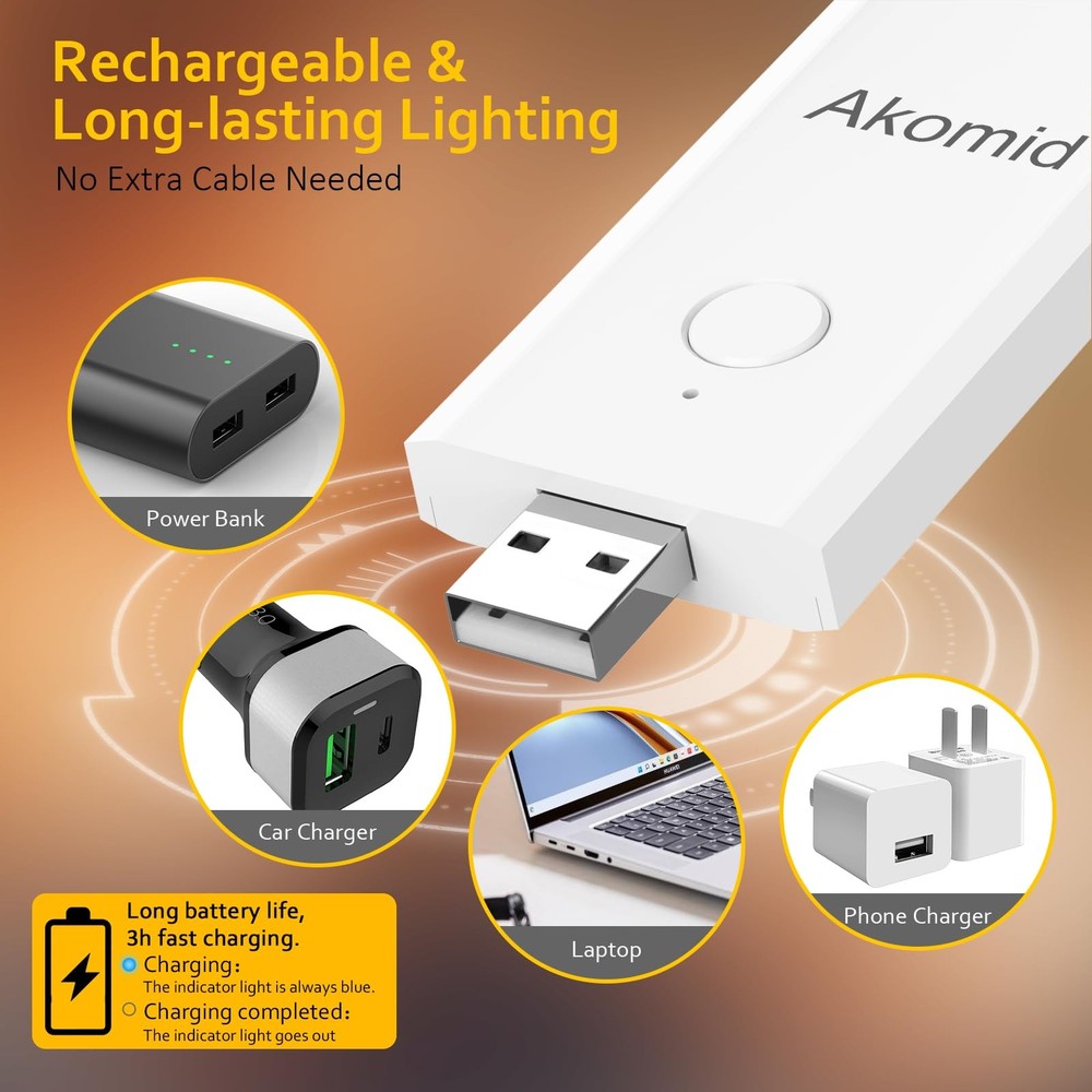 Book Light USB Rechargeable Clip on Reading Light, Eye-Cared Amber Light Mode...