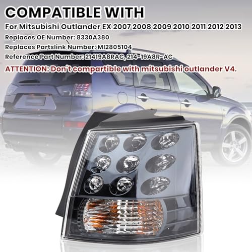 Right Side Tail Light Assembly for Mitsubishi Outlander EX Outer right side
