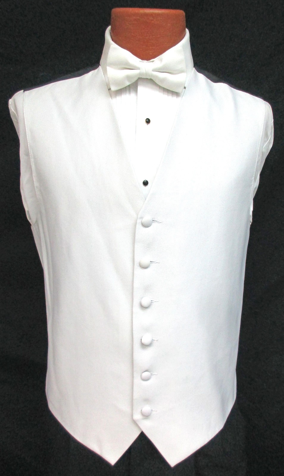 Men's Armanno White Tuxedo Vest with Bow Tie Free Shipping Adjustable Size M