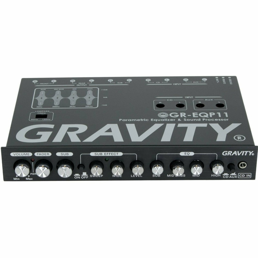 Gravity Car Audio Equalizer Epicenter Sound Processor Bass Maximizer Sub Output