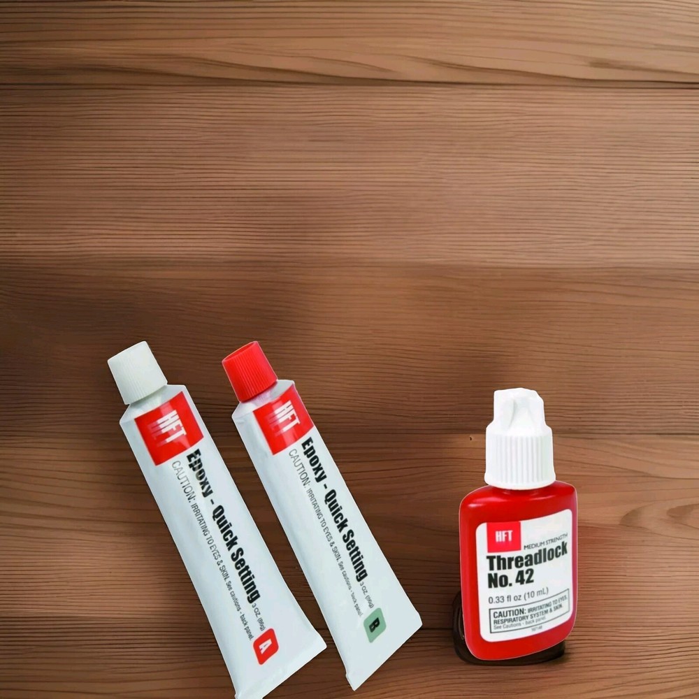 HFT Quick Setting Epoxy And HFT Threadlocker, No. 42, 10 mL Medium Strength