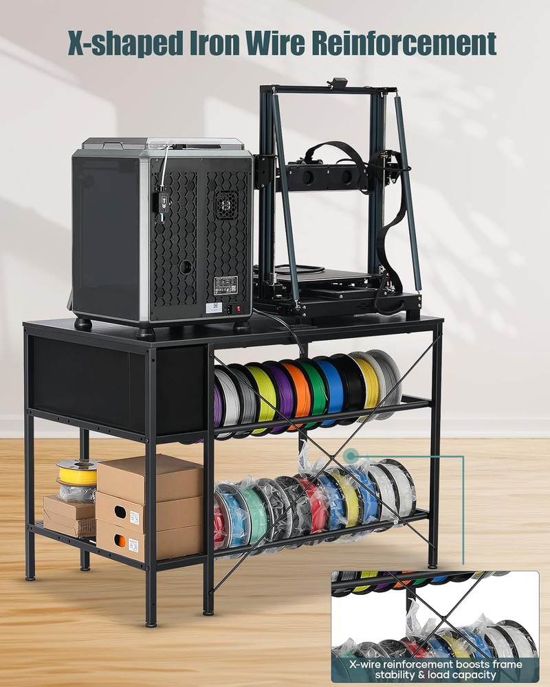 3D Printer Table with Filaments Storage - 3D Printer Stand Filament Storage Rack