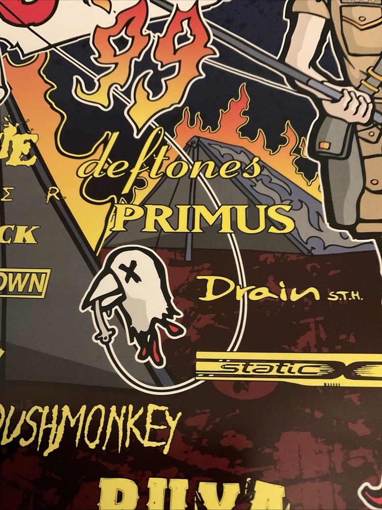 OZZY**OZZFEST 1999 POSTER**RARE BLACK SABBATH SLAYER ROB ZOMBIE