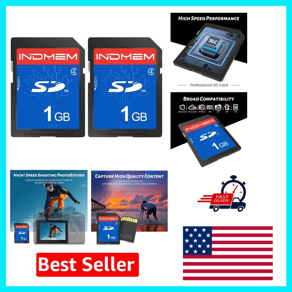 Durable 2-Pack 1GB SD Cards - Waterproof, Shockproof & Fast for All Devices
