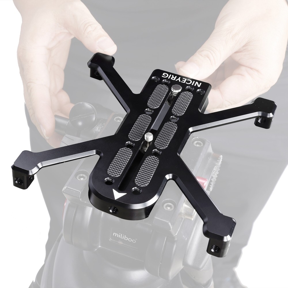NICEYRIG Extended Quick Release Baseplate For DSLR Camera with Manfrotto Tripod