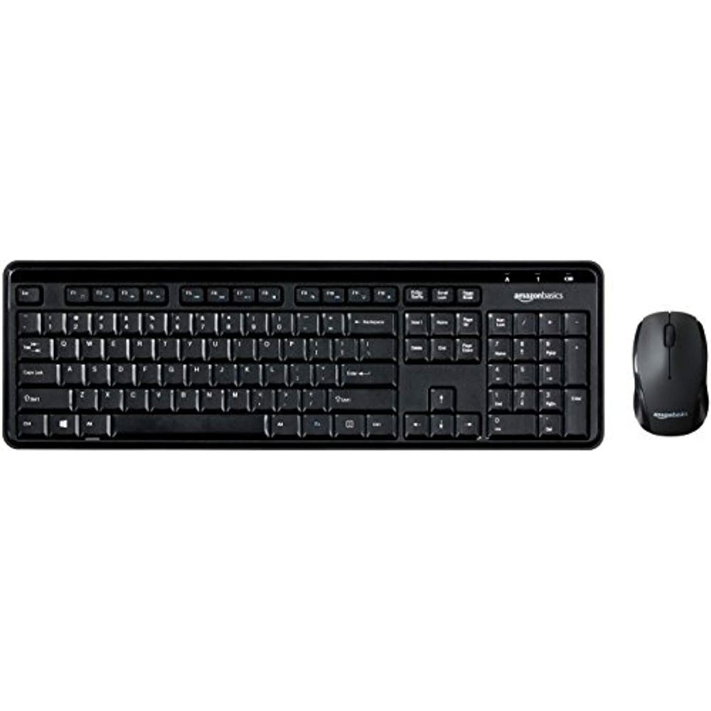 Wireless Computer Keyboard and Mouse Combo - US Layout (QWERTY), Black