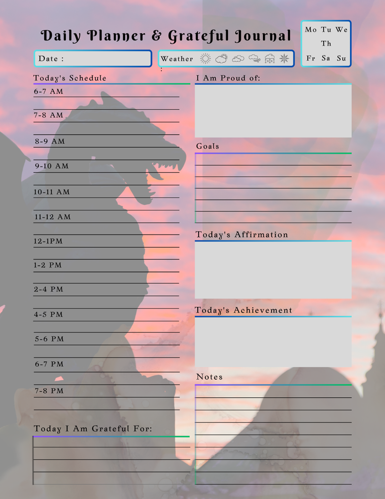 Mythological Creatures Planner & Grateful Themed Journal