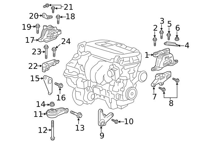 Genuine GM Automatic Transmission Support 23444792
