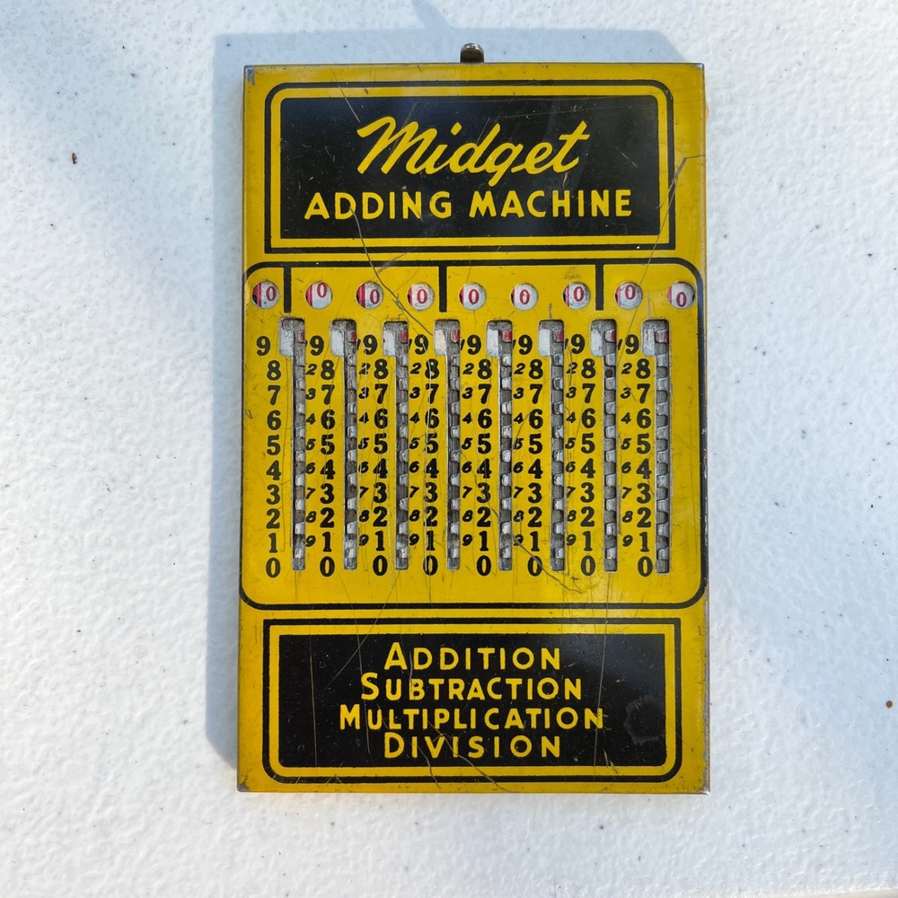 Vintage 1950's Pocket Sized Metal Midget Adding Machine