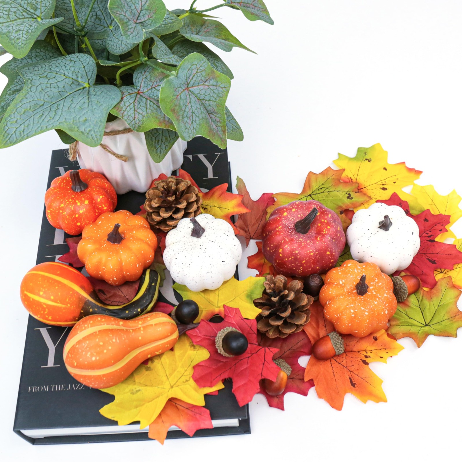 36PCS Mini Artificial Pumpkins Fall Decor Set - Realistic Small Mini, Style 2