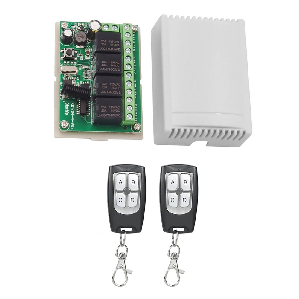 443MHz Wireless Remote Control Relay Switch With Receiver and 4CH Channel