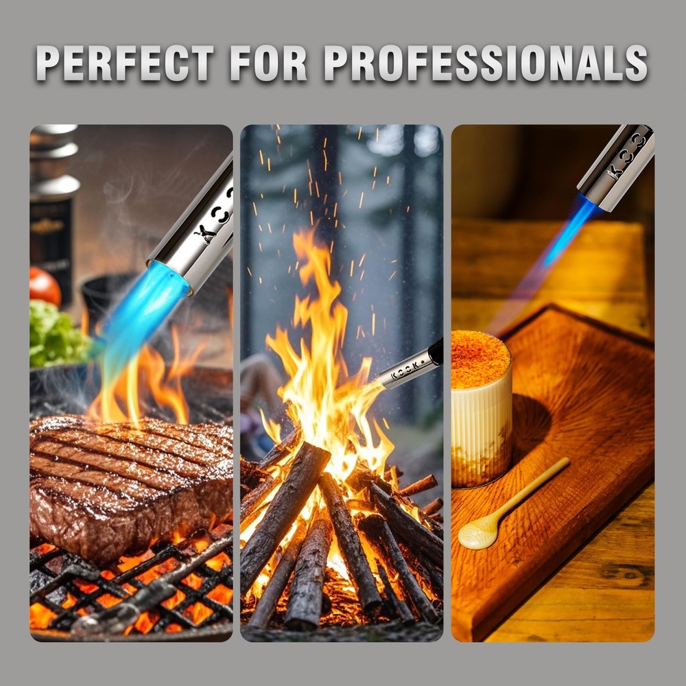 Propane Torch Head,Powerful 4-Flame Blow Torch Head Trigger Start Propane Tor...