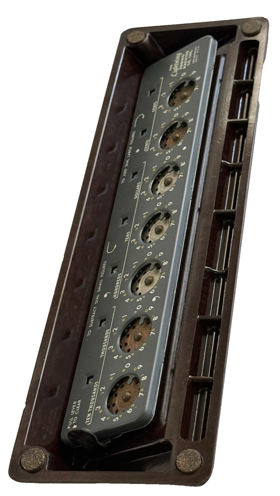 Vintage Lightning Portable Adding Machine Calculator with Bakelite Base