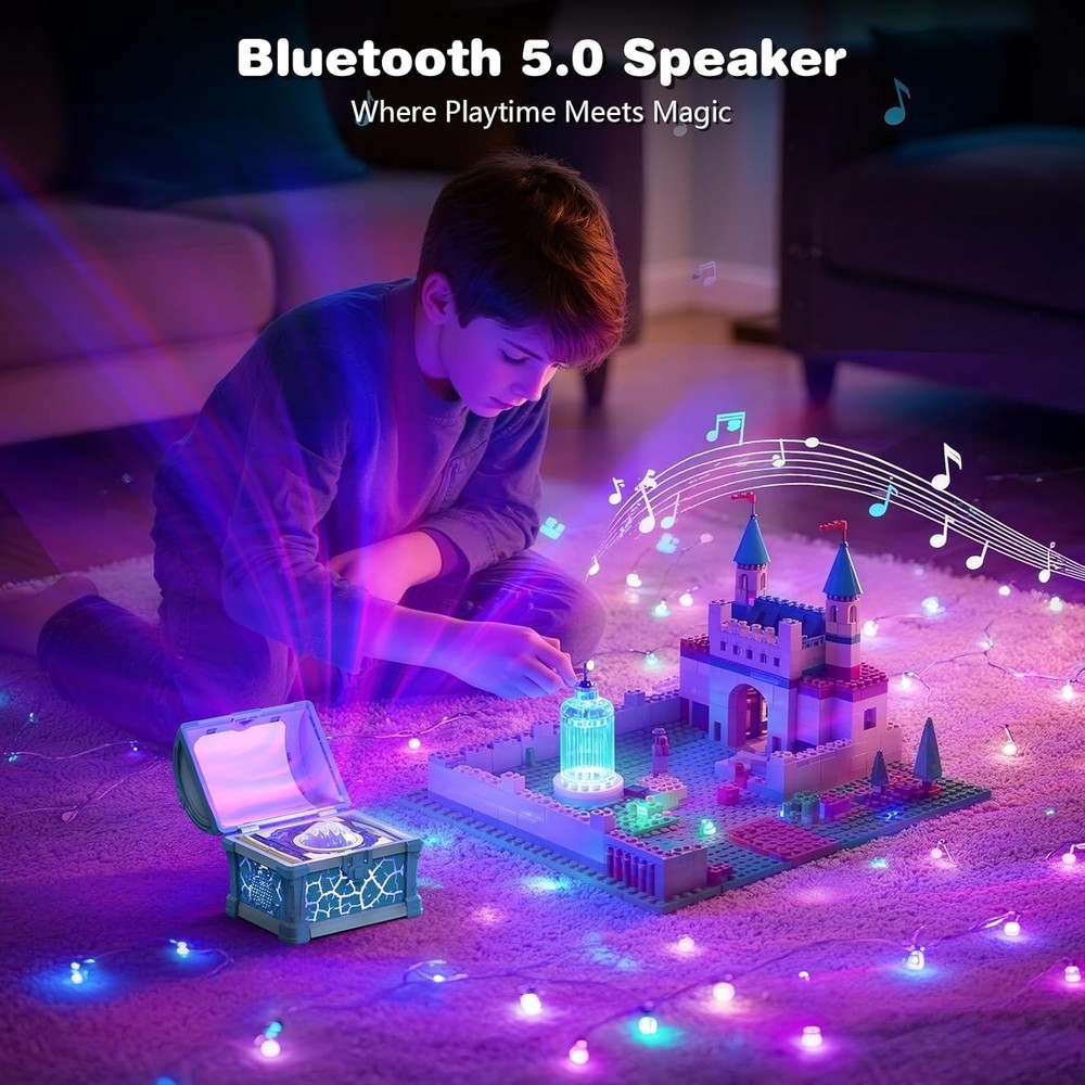 Treasure Chest Projector Night Light Bluetooth Speaker Galaxy Aurora Projection
