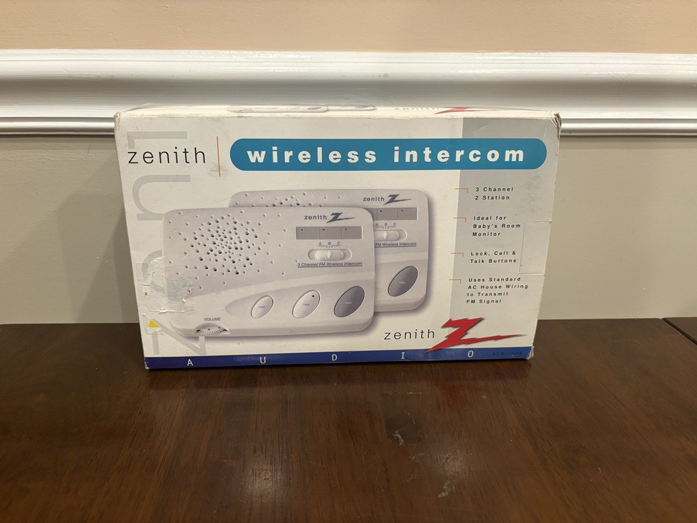 Zenith ALG 1188 - Wireless Intercom 3 Channel 2 Stations - New