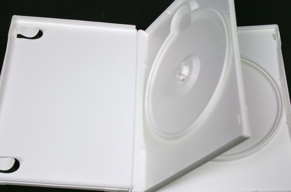 WHITE PLASTIC DOUBLE DVD CASES 1 case 1 pcs