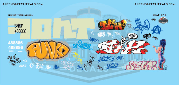Railroad Graffiti HO Scale Decal Set