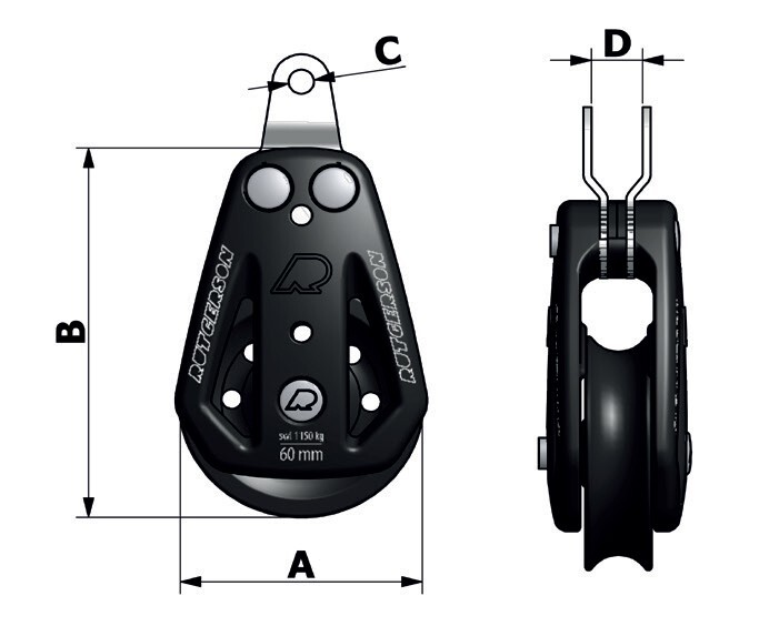 RUTGERSON RAW Block 60mm Fixed Toggle-head, B300601BF14