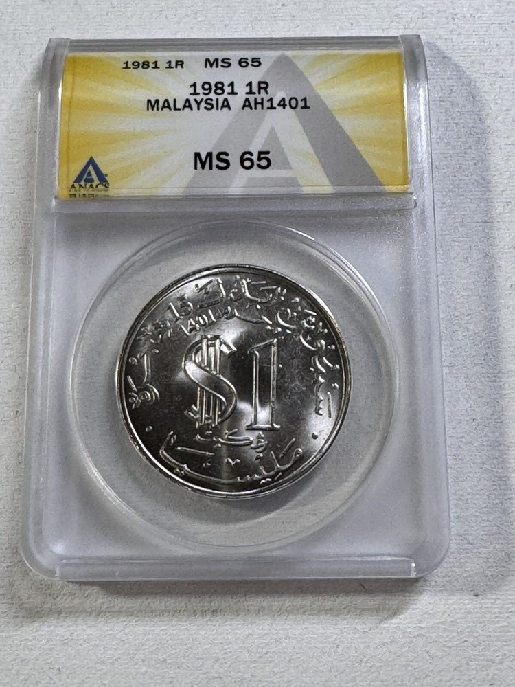 1981 Malaysia 1 Ringgit Graded MS 65 by ANACS
