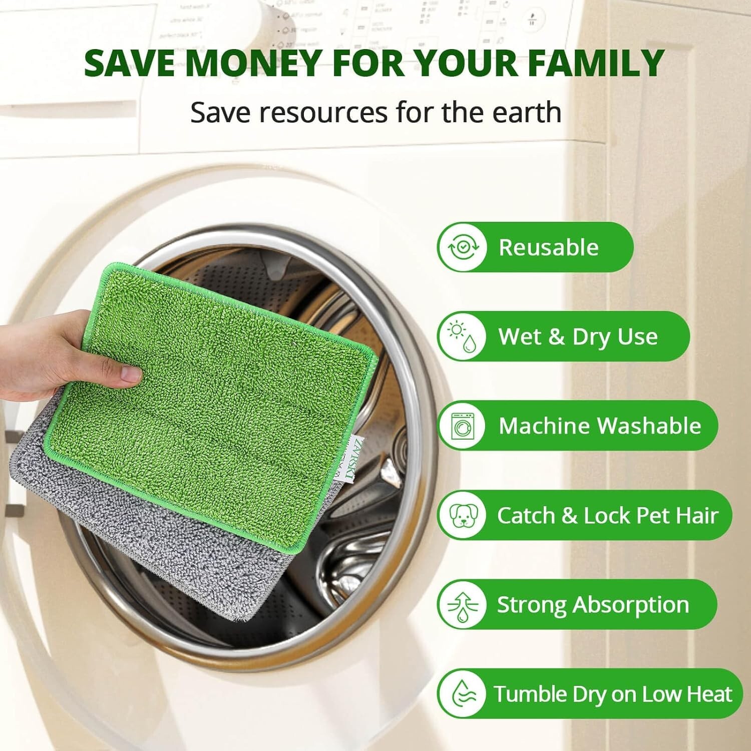 Baseboard Cleaner Tool with 4 Cleaning Pads for Walls ,Ceiling , Floor, Window