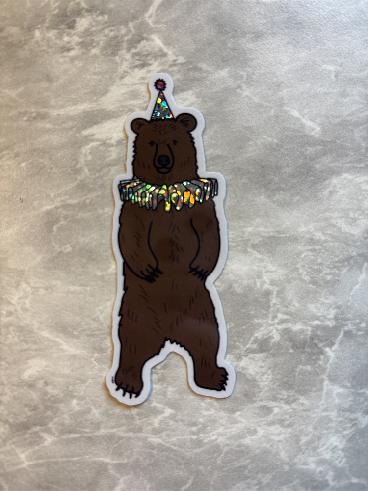 Glitter Clown Bear Sticker