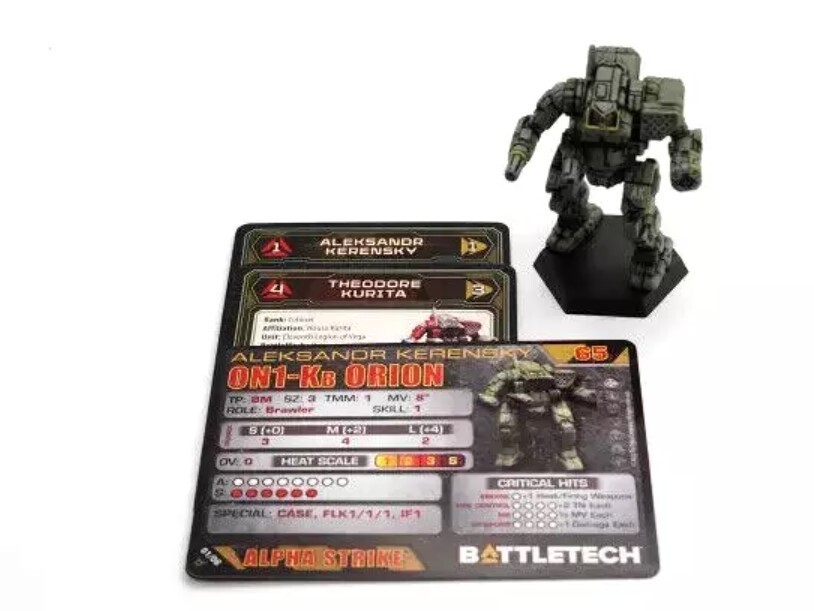 Orion Mech, Cards Battletech Miniatures Star League Command Lance 2